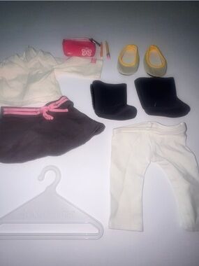 American Girl Doll Outfit Set with shoes, boots and accessories.